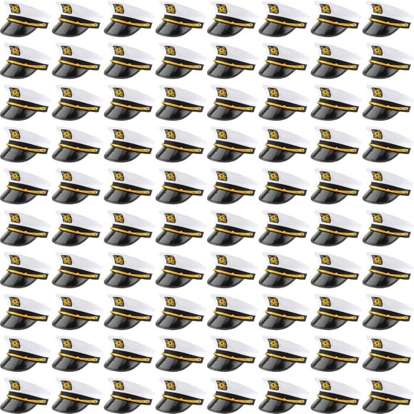 80 Pack Adjustable Captain Hats - Perfect for Nautical Themed Parties & Events - Picture 1 of 7